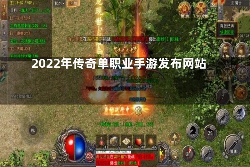 2022年传奇单职业手游发布网站