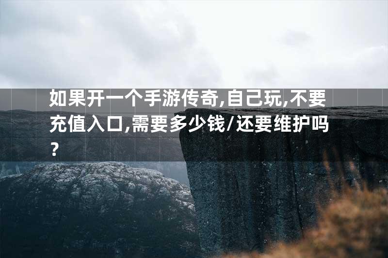 如果开一个手游传奇,自己玩,不要充值入口,需要多少钱/还要维护吗？