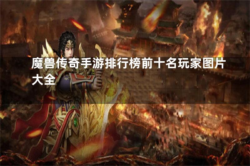 魔兽传奇手游排行榜前十名玩家图片大全